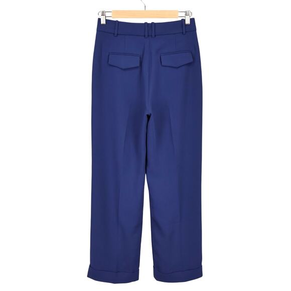 J.Crew Wide-Leg Essential Trouser Dress Pant In City Crepe Navy Blue Size 0 - Picture 2 of 8